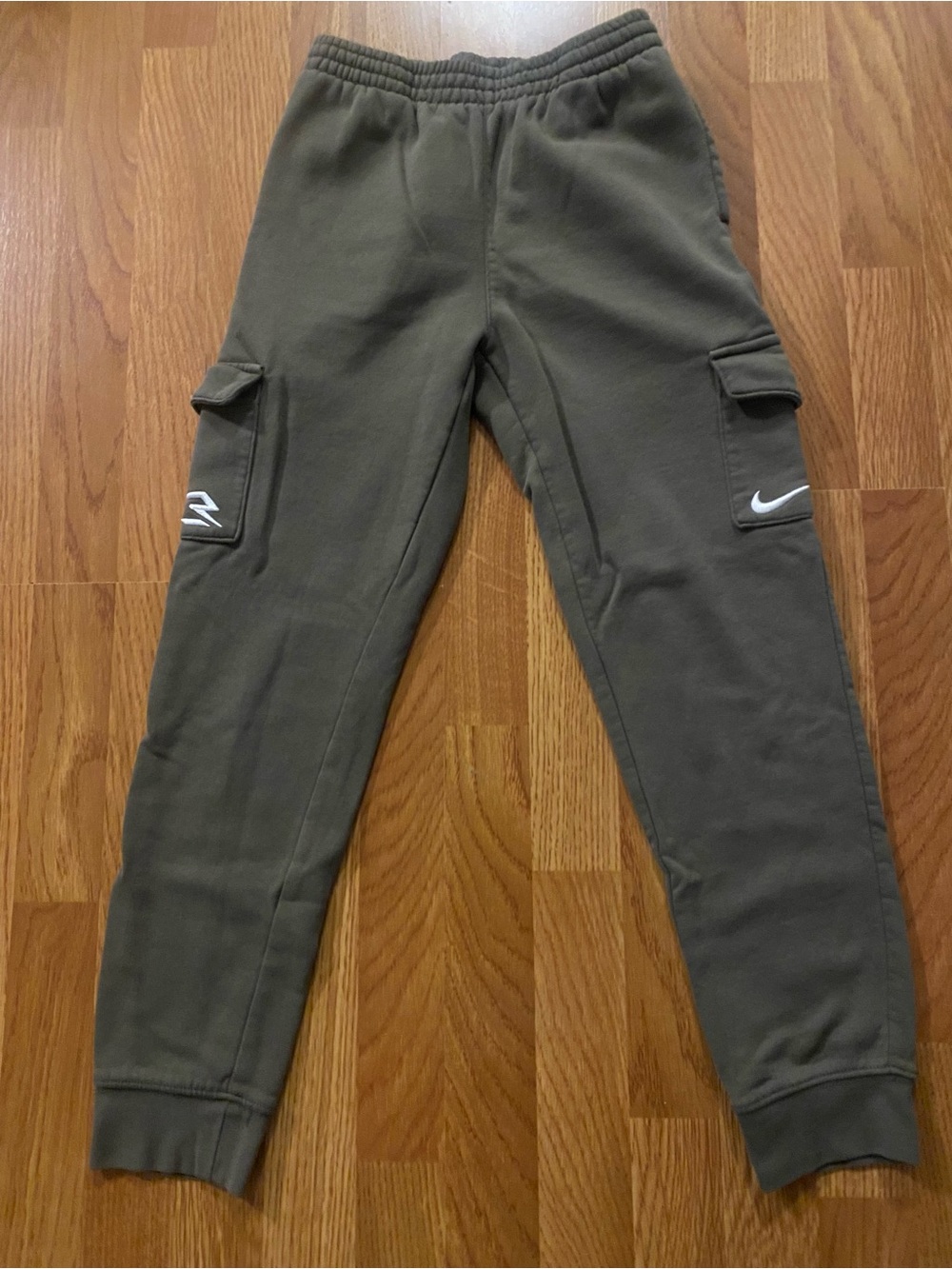 💚 Nike Boys Olive Green Cargo Joggers Sweatpants - Size Large (12/13) 💚
